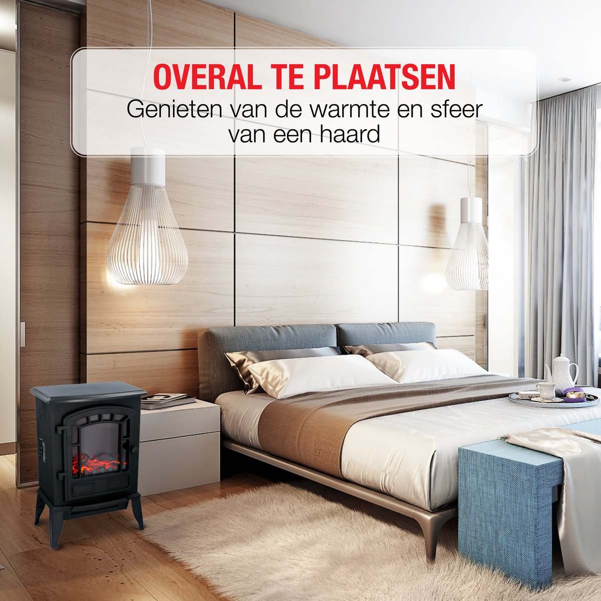 Classic Fire Torino Vrijstaande Elektrische Haard Zwart