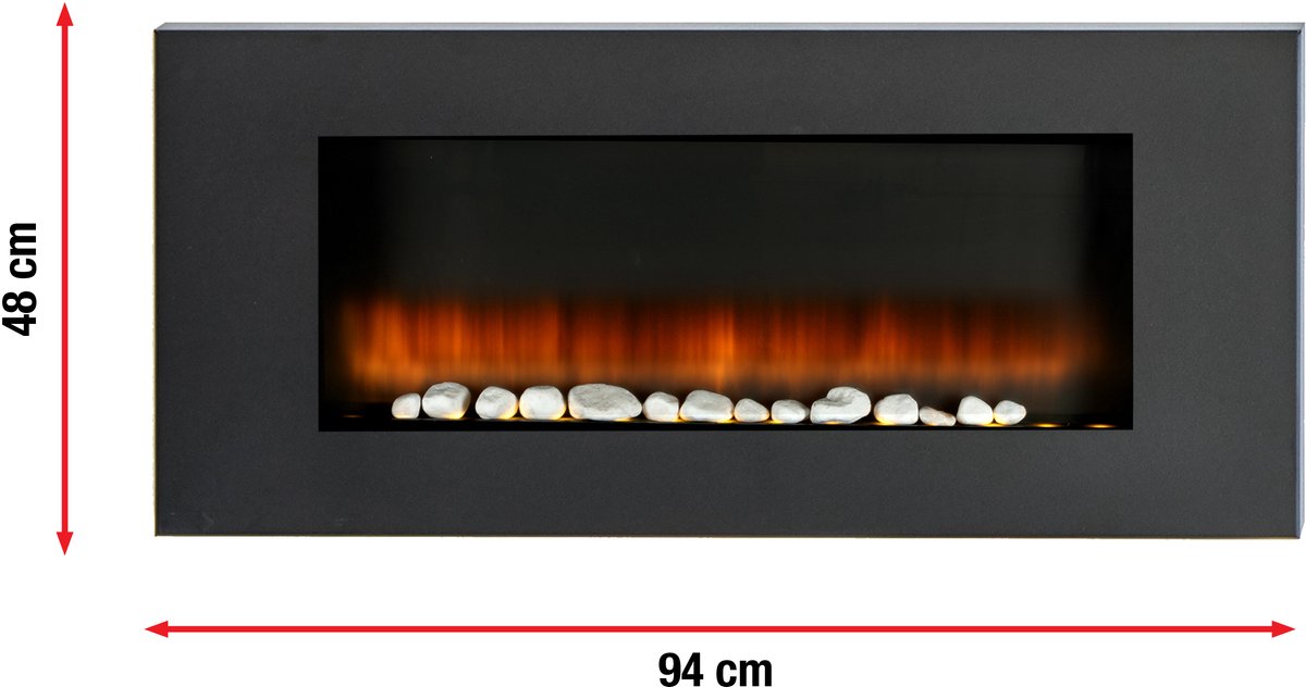 Classic Fire Vancouver Elektrische Sfeerhaard 105,5x48x12 cm Zwart
