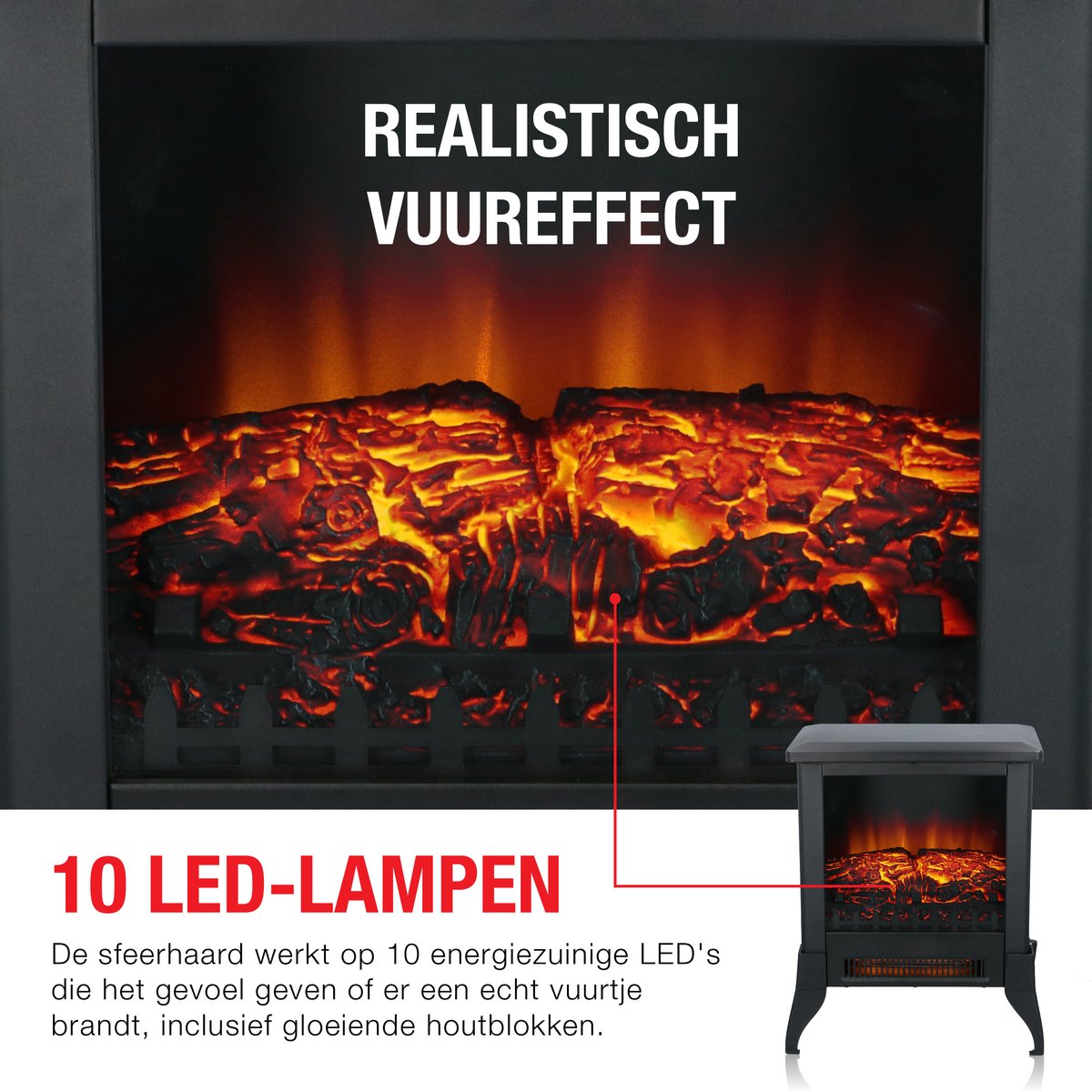 Classic Fire Verona Elektrische Sfeerhaard Zwart