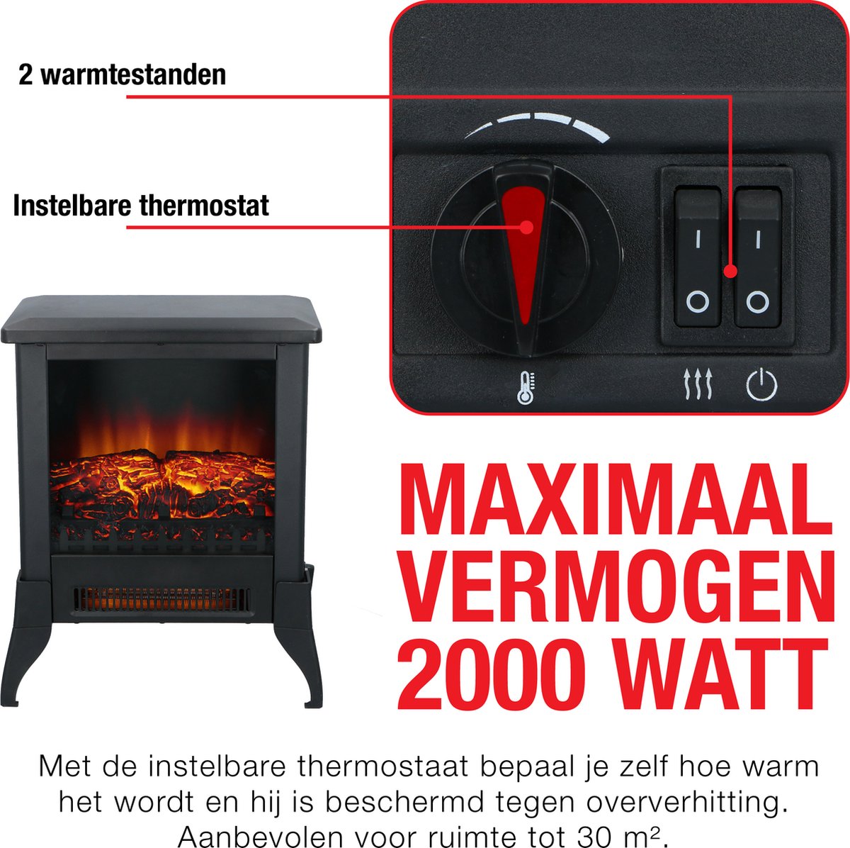 Classic Fire Verona Elektrische Sfeerhaard Zwart