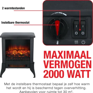 Classic Fire Verona Elektrische Sfeerhaard Zwart