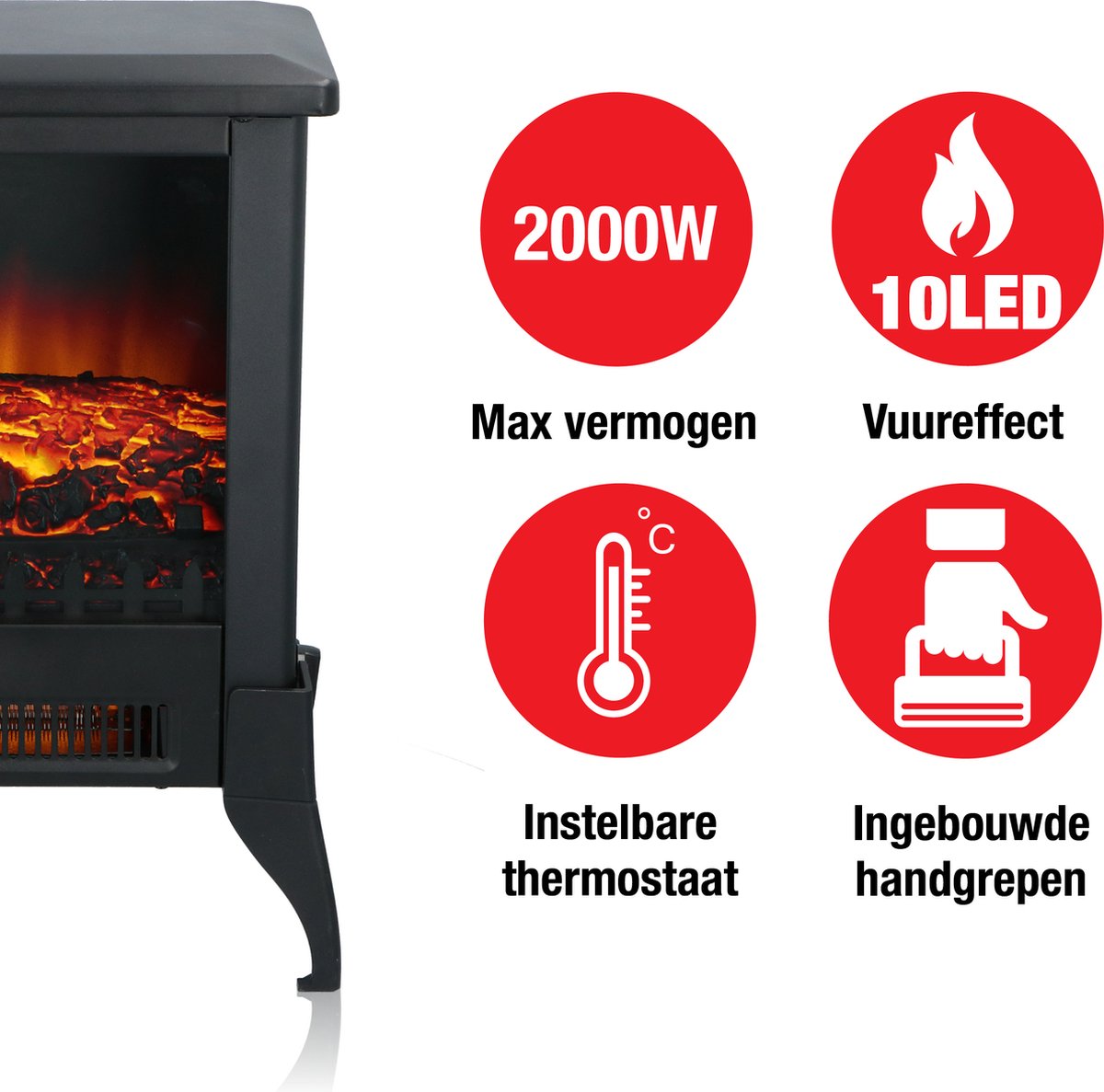 Classic Fire Verona Elektrische Sfeerhaard Zwart
