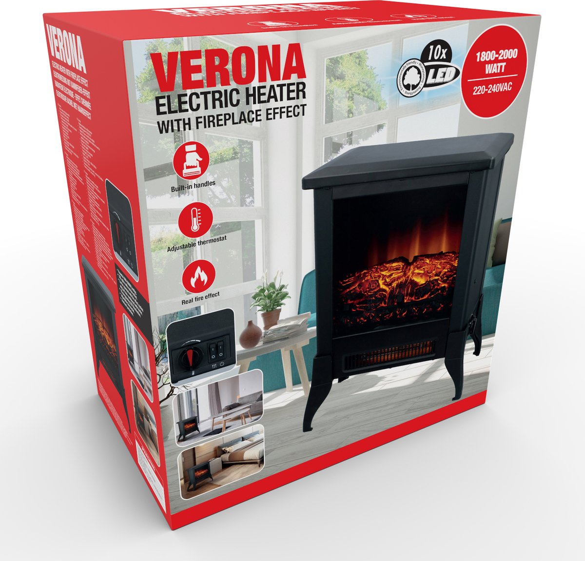 Classic Fire Verona Elektrische Sfeerhaard Zwart