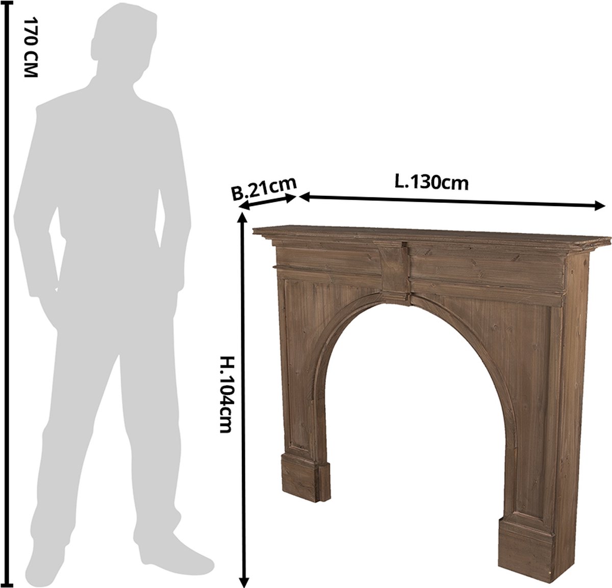 Clayre & Eef Schouw 130x21x104 cm Bruin Hout