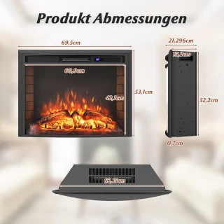 COSTWAY Elektrische inbouwwandhaard