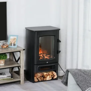 COVREO elektrische sfeerhaard 44,5x32,1x74 cm zwart