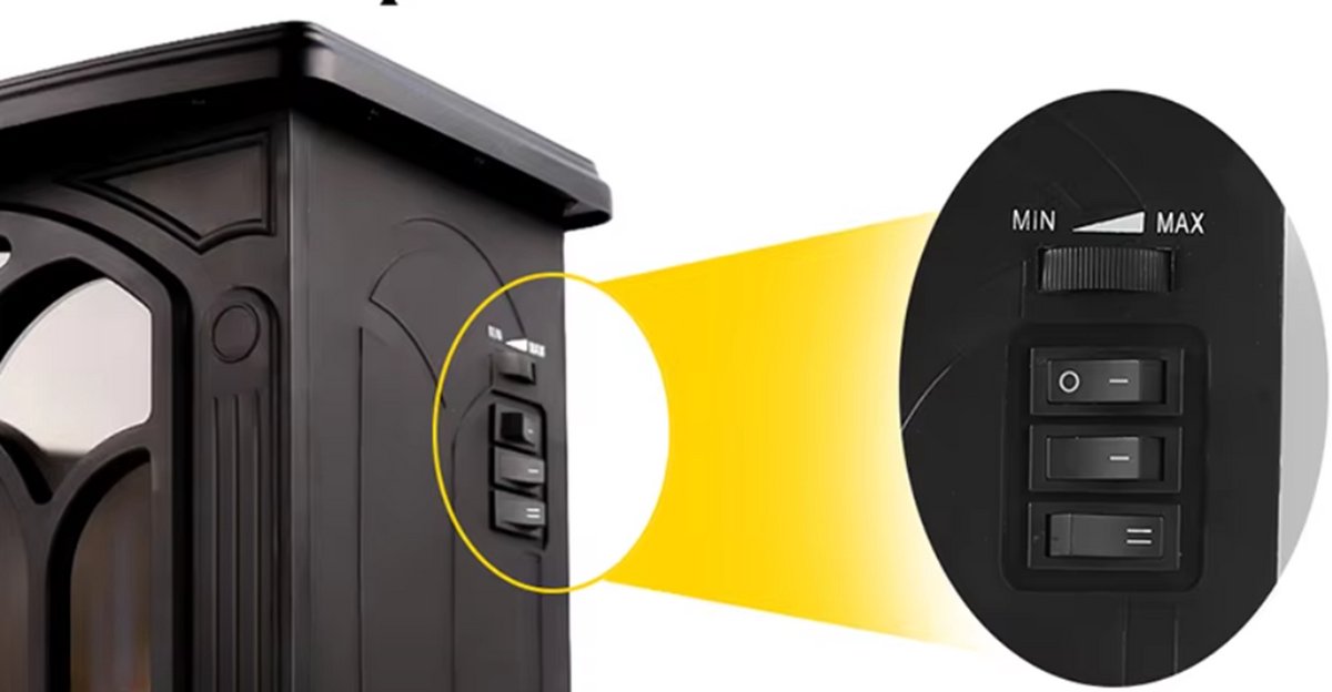 CozyLiving Elektrische Sfeerhaard 1800W Zwart