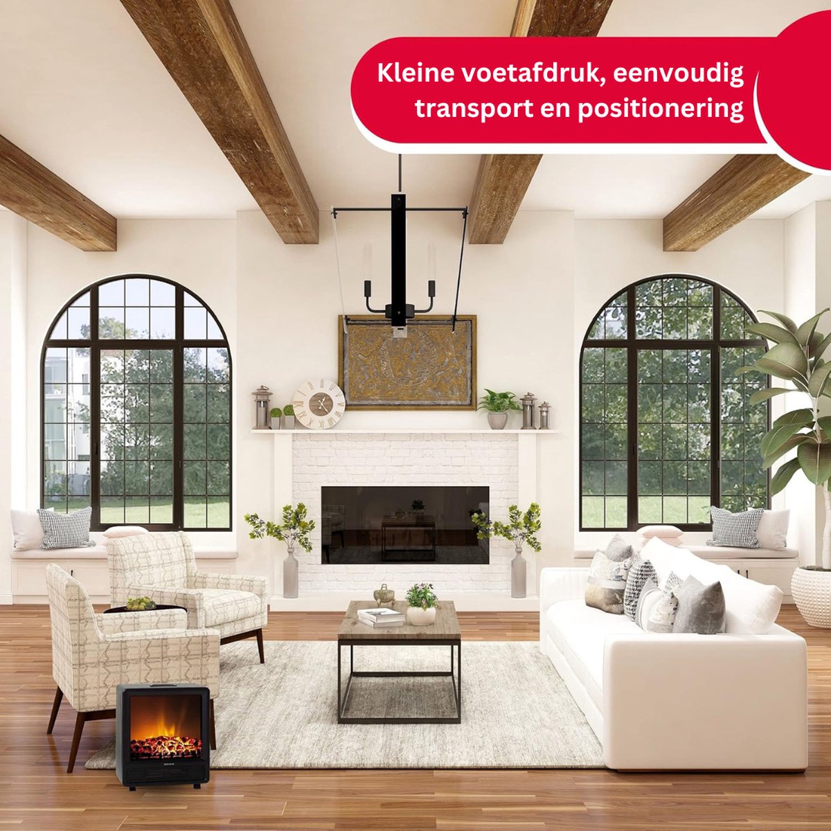 DailySupplies® Elektrische Sfeerhaard 40x20x45 Zwart