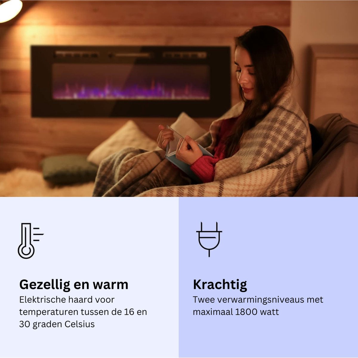 DailySupplies® Elektrische Sfeerhaard Tafelmodel Zwart