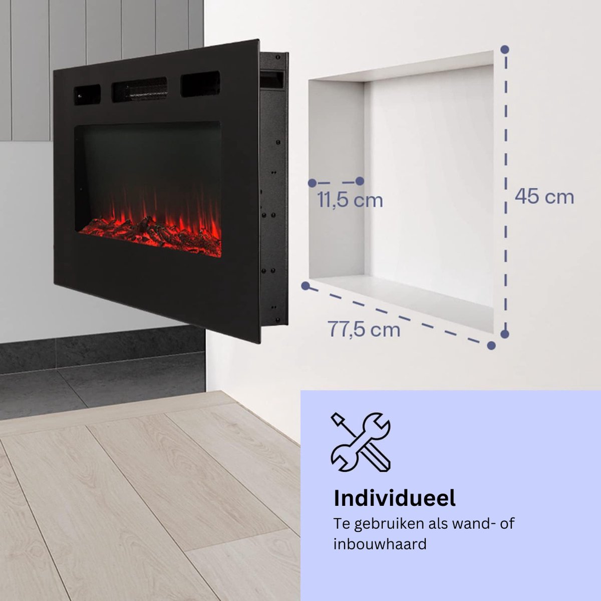 DailySupplies® Elektrische Sfeerhaard Tafelmodel Zwart