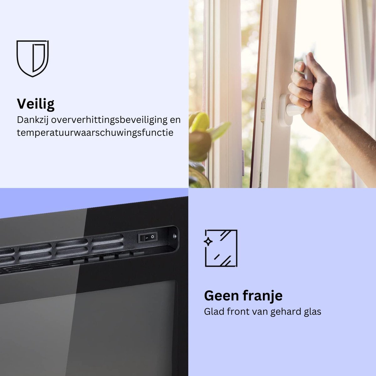 DailySupplies® Elektrische Sfeerhaard Tafelmodel Zwart