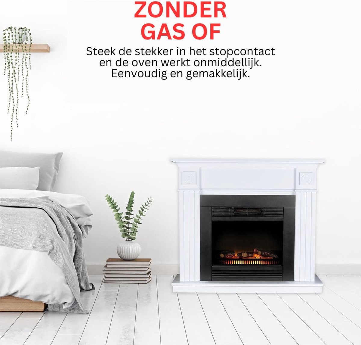 DailySupplies® Elektrische Tafelhaard 65x25x60 cm Zwart