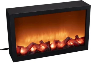 Decoratieve elektrische open haard - 41 x 10 x 25 cm - zwart metaal