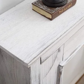 Decoratieve nepopenhaard met houtlook en vintage design
