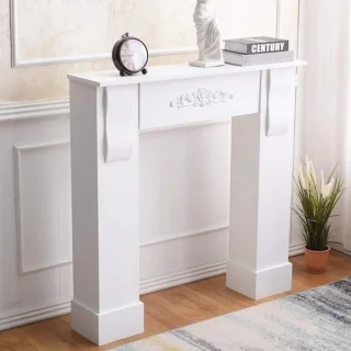 Decoratieve schoorsteenmantel klassiek wit shabby chic