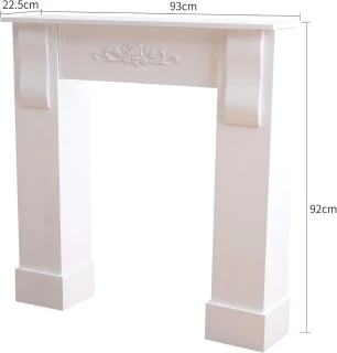 Decoratieve schoorsteenmantel wit