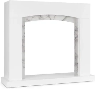 Decoratieve schouw frame voor elektrische of ethanol haard - modern design met marmeraccent