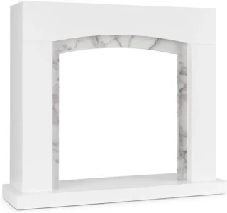 Decoratieve schouw frame voor elektrische of ethanol haard - modern design met marmeraccent