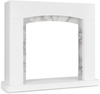 Decoratieve schouw frame voor elektrische of ethanol haard - modern design met marmeraccent