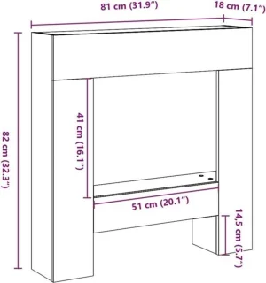 Decoratieve schouwombouw voor elektrische haard wit