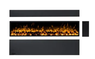 Design4AlleZ Elektrische inbouw sfeerhaard 128x40x18 cm zwart