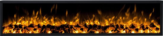 Design4AlleZ Elektrische inbouw sfeerhaard 128x40x18 cm zwart