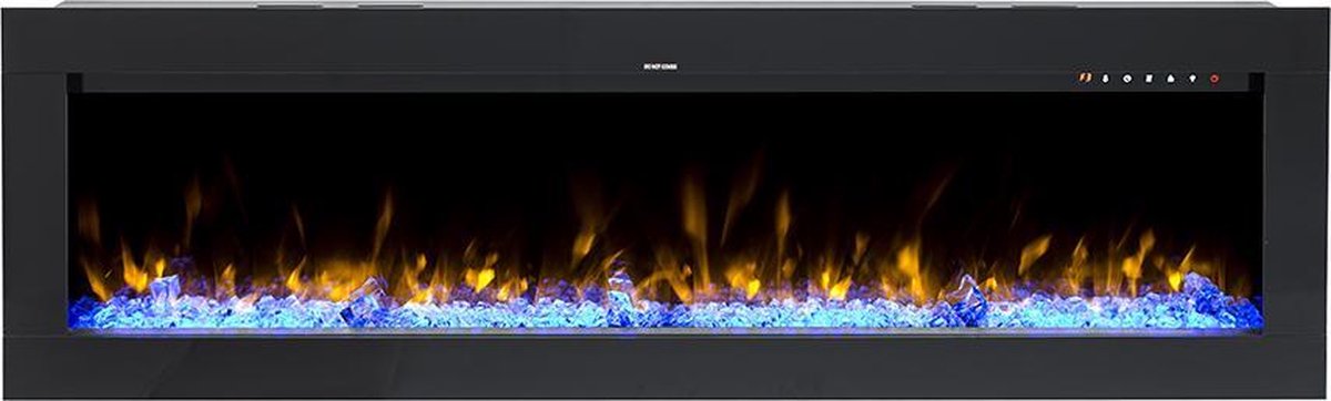 Design4AlleZ Elektrische inbouw sfeerhaard 128x45,5x17,5 cm zwart glas