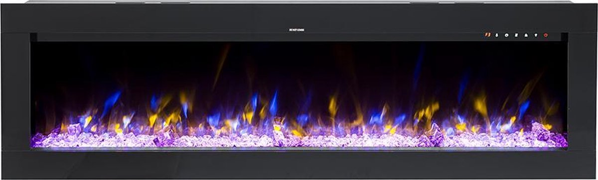 Design4AlleZ Elektrische inbouw sfeerhaard 128x45,5x17,5 cm zwart glas