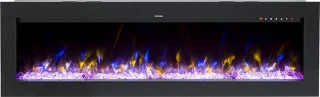 Design4AlleZ Elektrische inbouw sfeerhaard 128x45,5x17,5 cm zwart glas