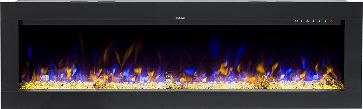 Design4AlleZ Elektrische inbouw sfeerhaard 128x45,5x17,5 cm zwart glas