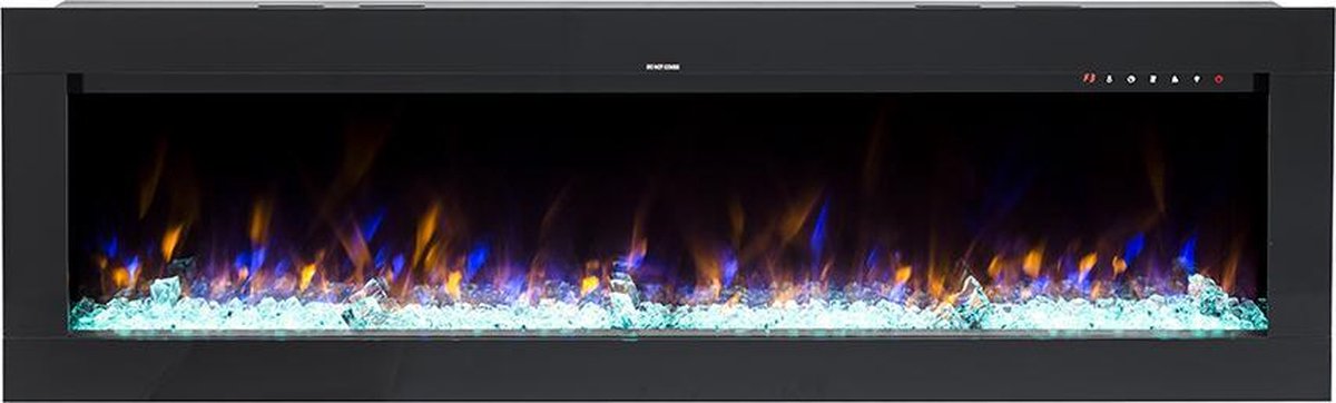 Design4AlleZ Elektrische inbouw sfeerhaard 128x45,5x17,5 cm zwart glas