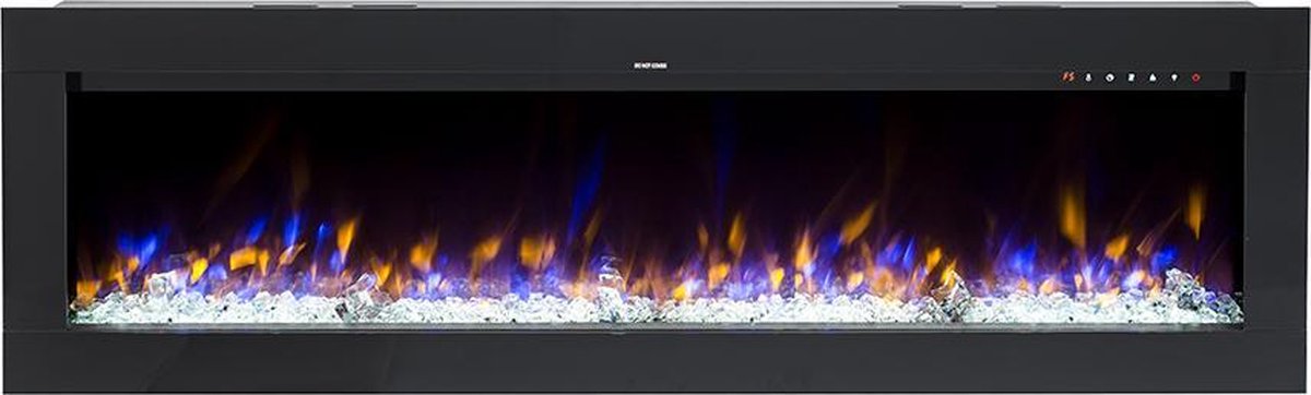 Design4AlleZ Elektrische inbouw sfeerhaard 128x45,5x17,5 cm zwart glas
