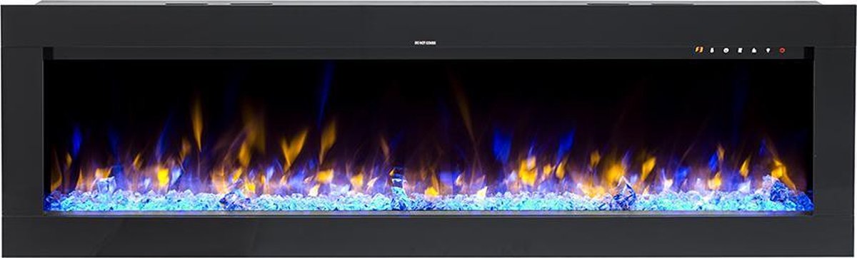Design4AlleZ Elektrische inbouw sfeerhaard 128x45,5x17,5 cm zwart glas