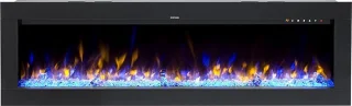 Design4AlleZ Elektrische inbouw sfeerhaard 128x45,5x17,5 cm zwart glas