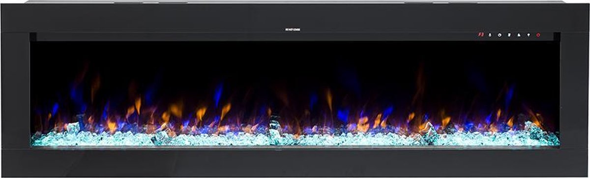 Design4AlleZ Elektrische inbouw sfeerhaard 128x45,5x17,5 cm zwart glas
