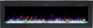 Design4AlleZ Elektrische inbouw sfeerhaard 128x45,5x17,5 cm zwart glas