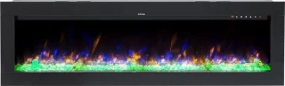 Design4AlleZ Elektrische inbouw sfeerhaard 128x45,5x17,5 cm zwart glas