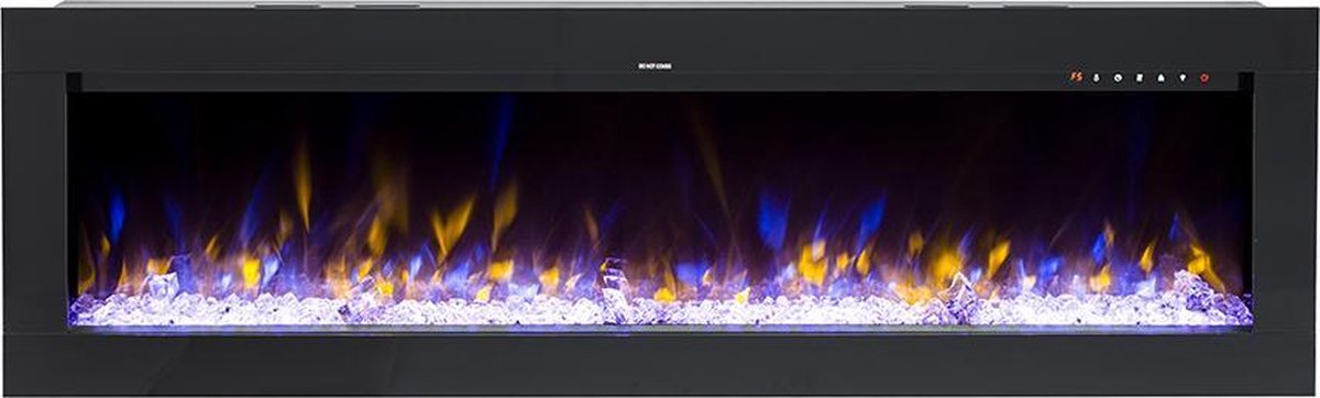 Design4AlleZ Elektrische inbouw sfeerhaard 128x45,5x17,5 cm zwart glas