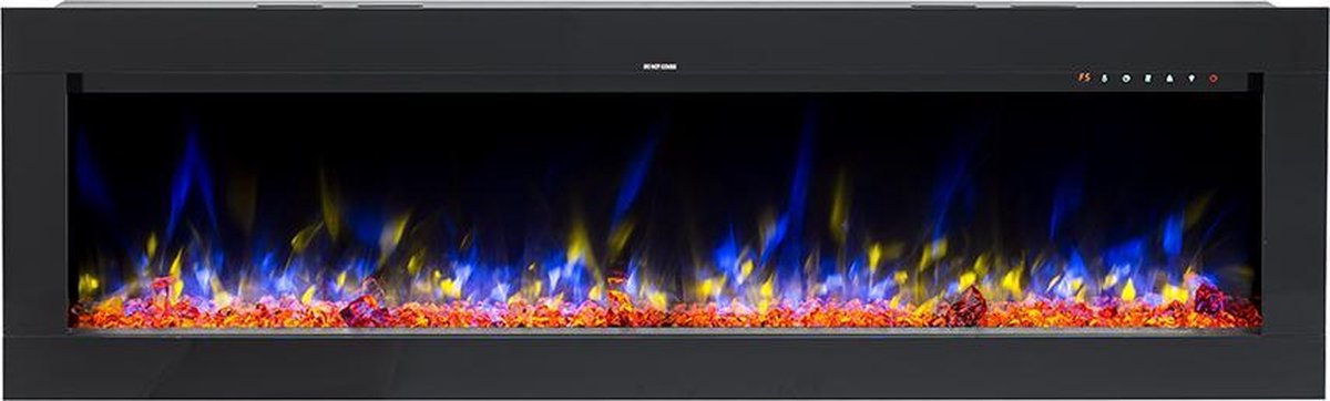 Design4AlleZ Elektrische inbouw sfeerhaard 128x45,5x17,5 cm zwart glas
