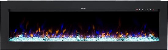 Design4AlleZ Elektrische inbouw sfeerhaard 128x45,5x17,5 cm zwart glas