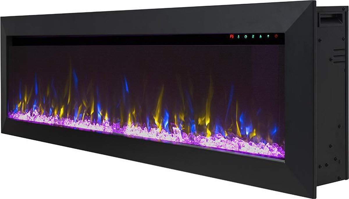 Design4AlleZ Elektrische Inbouw Sfeerhaard 152,5x45,5x18,5 cm Zwart Staal