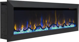 Design4AlleZ Elektrische Inbouw Sfeerhaard 152,5x45,5x18,5 cm Zwart Staal