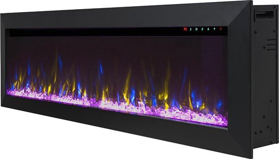 Design4AlleZ Elektrische Inbouw Sfeerhaard 152,5x45,5x18,5 cm Zwart Staal