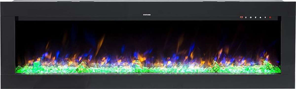 Design4AlleZ Elektrische inbouw sfeerhaard 182,5x45,5x17,5 cm zwart glas