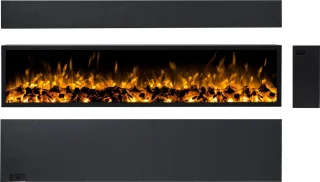 Design4AlleZ Elektrische inbouw sfeerhaard 182x40x18 cm zwart