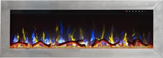 Design4AlleZ Elektrische inbouw sfeerhaard RVS 128x45,5x18,5 cm