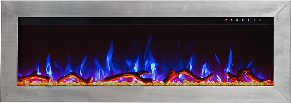 Design4AlleZ Elektrische inbouw sfeerhaard RVS 152,5x45,5x18,5 cm