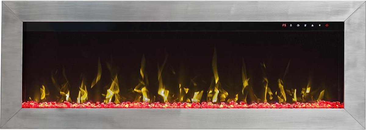 Design4AlleZ Elektrische inbouw sfeerhaard RVS 152,5x45,5x18,5 cm