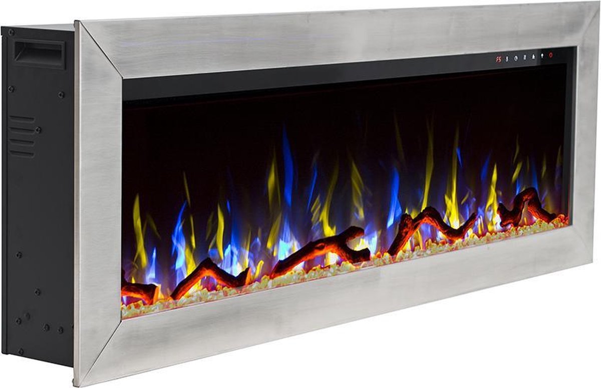 Design4AlleZ Elektrische inbouw sfeerhaard RVS 152,5x45,5x18,5 cm