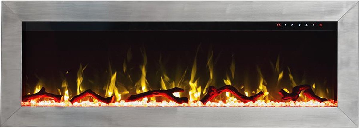 Design4AlleZ Elektrische inbouw sfeerhaard RVS 152,5x45,5x18,5 cm